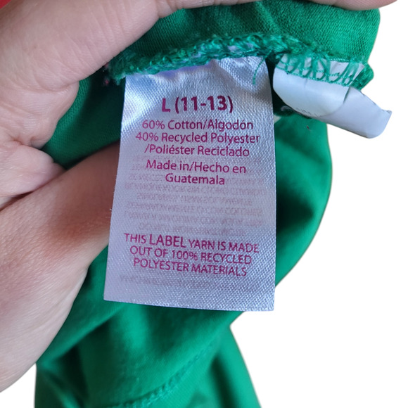 Nobo emerald green plain short sleeve tee, size large, 11-13 - Picture 4 of 5